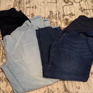 Old Navy Women's Black, Light Blue, and Dark Blue Jeans